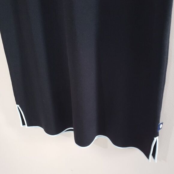 Bisou Jeans Medium Navy Blue Sleeveless Dress with Light Blue Trim NWT - Picture 3 of 12